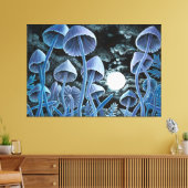 Zwölf magische Pilze auf Vollmond Leinwanddruck (Insitu (Wohnzimmer))