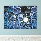 Zwölf magische Pilze auf Vollmond Leinwanddruck (Insitu (Holzboden))