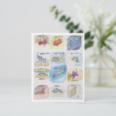 Zwölf Meereslebewesen Feiertagskarte (Stehend Vorderseite)