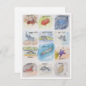 Zwölf Meereslebewesen Feiertagskarte (Vorne/Hinten)