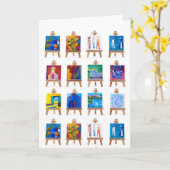 Zwölf Mini-Gemälde an Aasels Karte (Gelbe Blume)