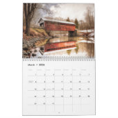 Zwölf Monate bedeckte Wasserfarbenbrücken Kalender (Mär 2026)