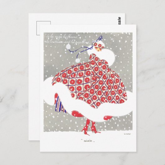 Zwölf Monate des Jahres: Nivose Postkarte (Vorne/Hinten)