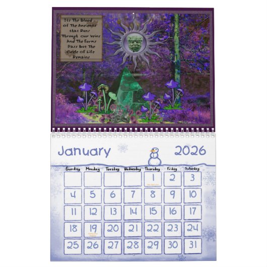 Zwölf Monate Göttinnen Kalender (Jan 2026)