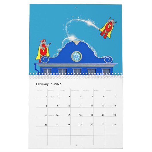 Zwölf Monats-Kalender Kalender (Feb 2026)