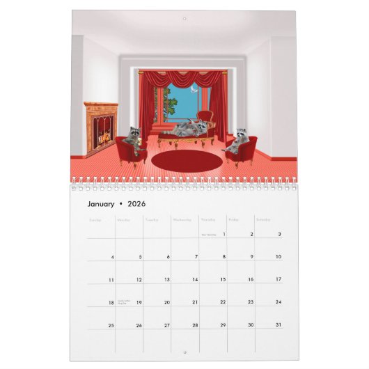 Zwölf Monats-Kalender Kalender (Jan 2026)