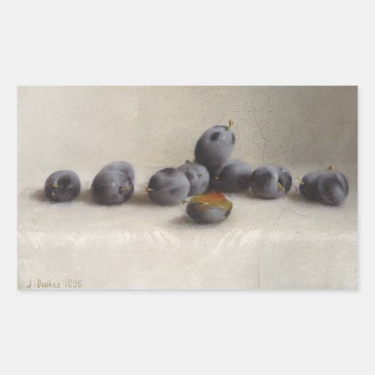 Zwölf Pflaumen Rechteckiger Aufkleber (Vorderseite)