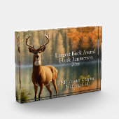 Zwölf Punkte Buck im Herbst 5 Zeilen Text Award Fotoblock (Links)