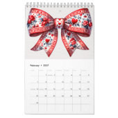 Zwölf saisonale Coquette-Schleifen-Kalender Kalender (Feb 2027)