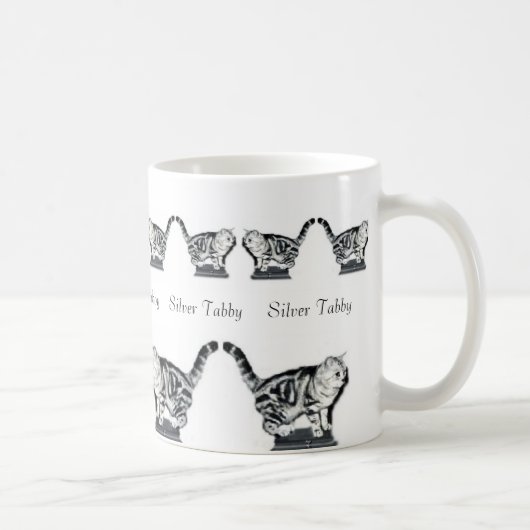 Zwölf silberne Tabbies Kaffeetasse (Rechts)
