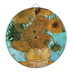 Zwölf Sonnenblumen in einer Vase (Stilleben) Dartscheibe