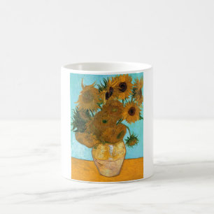 Zwölf Sonnenblumen in einer Vase (Stilleben) Kaffeetasse