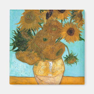 Zwölf Sonnenblumen in einer Vase (Stilleben) Magnet