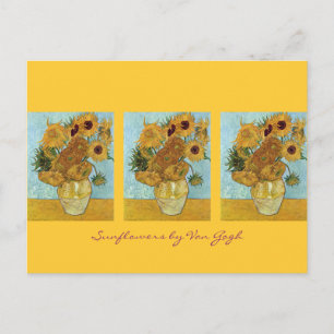 Zwölf Sonnenblumen von Van Gogh Postkarte