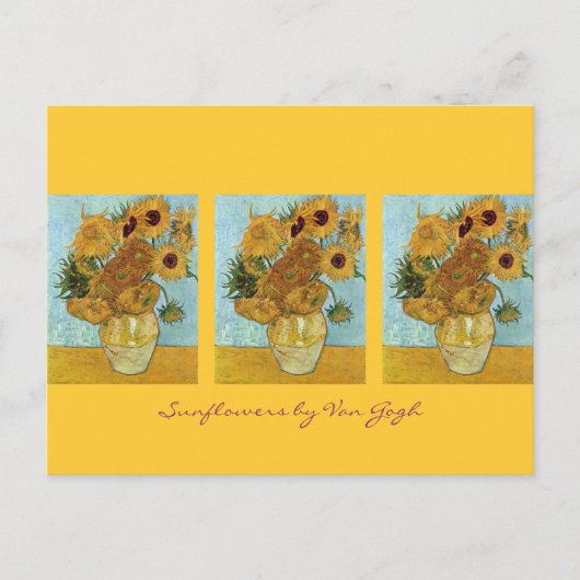 Zwölf Sonnenblumen von Van Gogh Postkarte (Vorderseite)