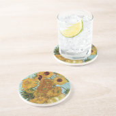 Zwölf Sonnenblumen von Van Gogh Sandstein Untersetzer (Seite)