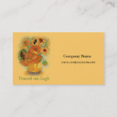 Zwölf Sonnenblumen von Vincent van Gogh. Gelb Visitenkarte (Rückseite)