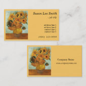 Zwölf Sonnenblumen von Vincent van Gogh. Gelb Visitenkarte (Vorne/Hinten)
