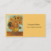Zwölf Sonnenblumen von Vincent van Gogh. Gelb Visitenkarte (Rückseite)