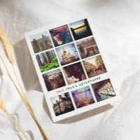 Zwölf Square Foto Collage Happy Holiday Postkarte