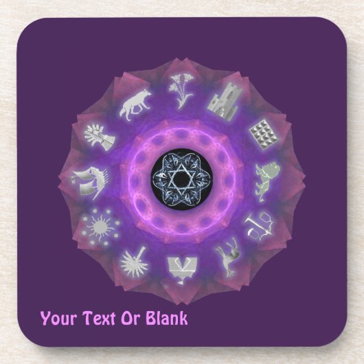 Zwölf Stämme Getränkeuntersetzer (Vorderseite)