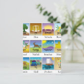 Zwölf Stämme von israelischen Siegeln Postkarte (Stehend Vorderseite)