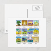 Zwölf Stämme von israelischen Siegeln Postkarte (Vorne/Hinten)