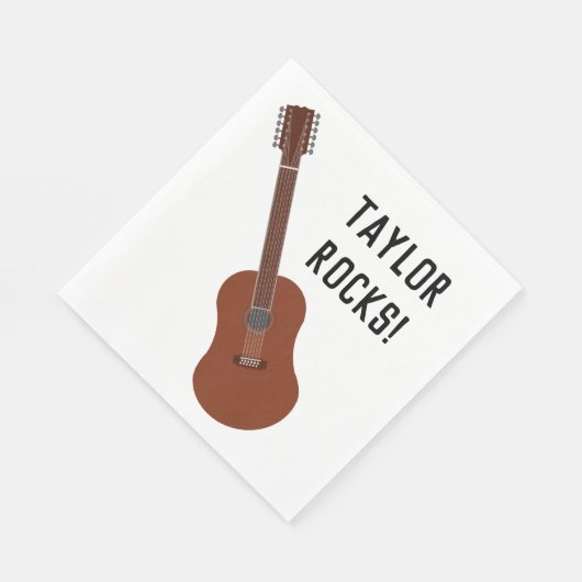 Zwölf String Gitarre Personalisiert Party Napkins Serviette (Ecke)