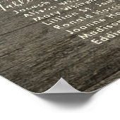 Zwölf Tafelübersicht aus dunklem Holz Poster (Ecke)