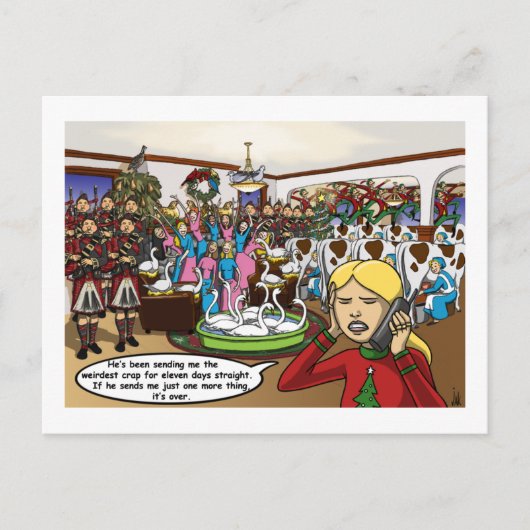 Zwölf Tage der Weihnachtskarte Feiertagspostkarte (Vorderseite)