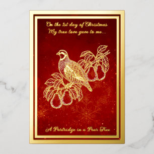 Zwölf Tage Weihnachten, Ein Partridge Folien Feiertagskarte