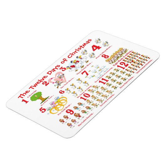 Zwölf Tage Weihnachten Magnet (Linke Seite)