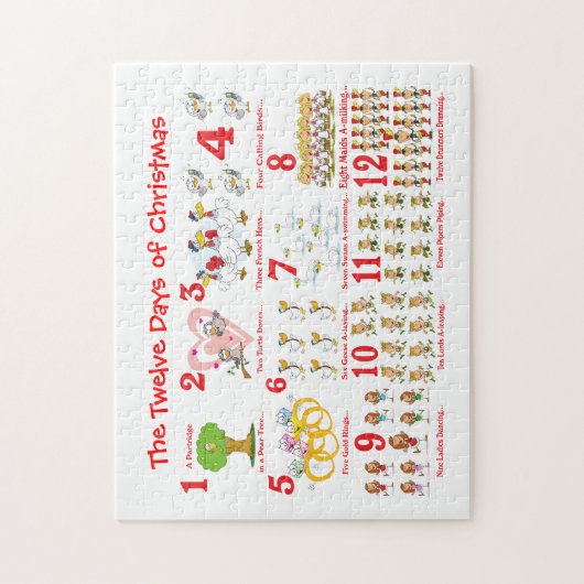 Zwölf Tage Weihnachten Puzzle (Vertikal)