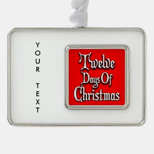 Zwölf Tage Weihnachten Rahmen-Ornament Silber (Vorderseite)