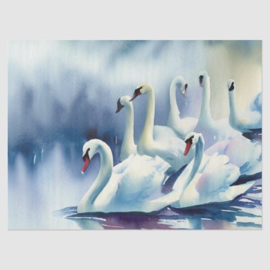 Zwölf Tage Weihnachten: Swans A-Swimming (A), Seidenpapier (Vorderseite)