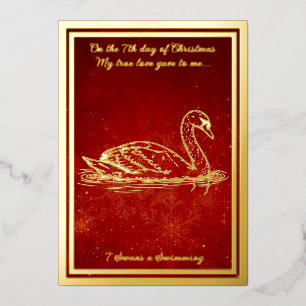 Zwölf Tage Weihnachten, Swans ein Schwimmen Folien Feiertagskarte