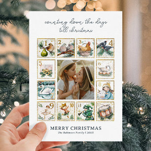 Zwölf Tage Weihnachtsfoto Feiertagskarte
