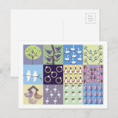 Zwölf Tage Weihnachtspostkarte Feiertagspostkarte (Vorne/Hinten)