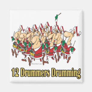 Zwölf Trommler trommeln am zwölften zwölften Tag Magnet