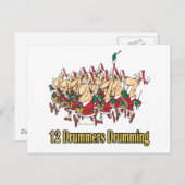 Zwölf Trommler trommeln am zwölften zwölften Tag Postkarte (Vorne/Hinten)