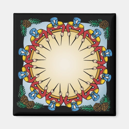 Zwölf Trommler trommeln Magnet (Vorne)