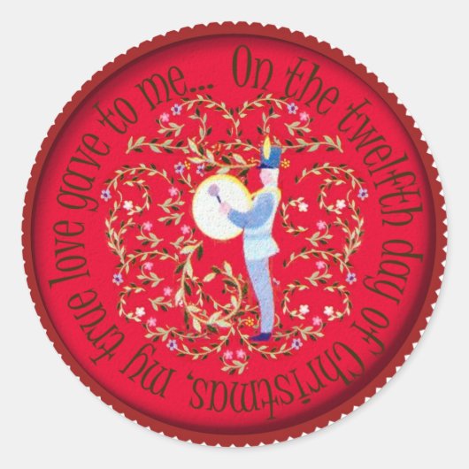 Zwölf Trommler trommeln Runder Aufkleber (Vorderseite)