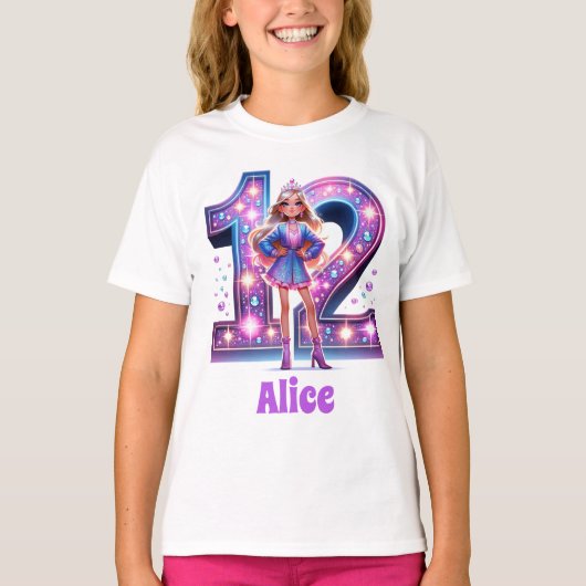 Zwölf und drei: Name Starry Celebration T-Shirt (Vorderseite)