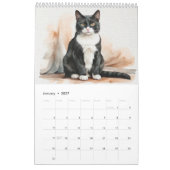 Zwölf Wasserfarben-Katzen-Kalender Kalender (Jan 2027)