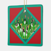 Zwölf Weihnachtstage mit Katze 6. Tag Keramikornament (Links)