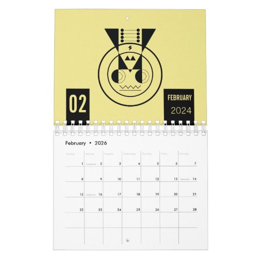 Zwölffache Bestie: Eine geometrische Zodiac-Reise Kalender (Feb 2026)