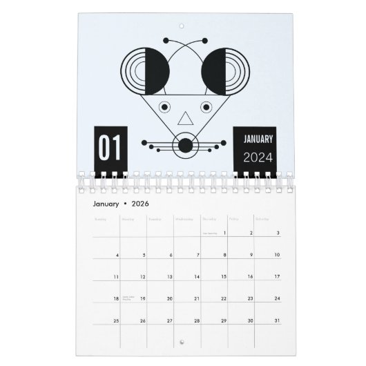 Zwölffache Bestie: Eine geometrische Zodiac-Reise Kalender (Jan 2026)