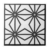 Zwölfmal schwarz auf weiß symmetrisch fliese (Vorderseite)
