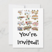 Zwölftage Weihnachtslied Cartoon Einladung (Vorderseite)