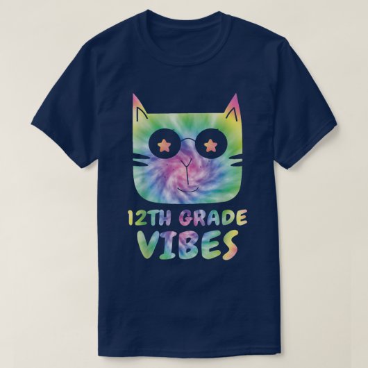 Zwölfte 12. Klasse Vibes Niedliche Gefärbte Krawat T-Shirt (Design vorne)